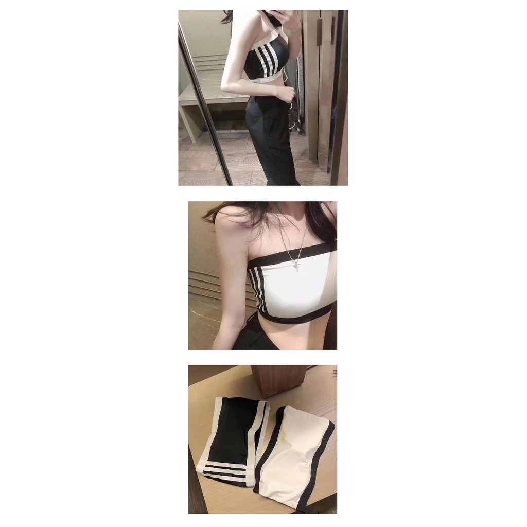 Áo Bra Quây Đúc Su Trơn Không Dây kẻ sọc 8007