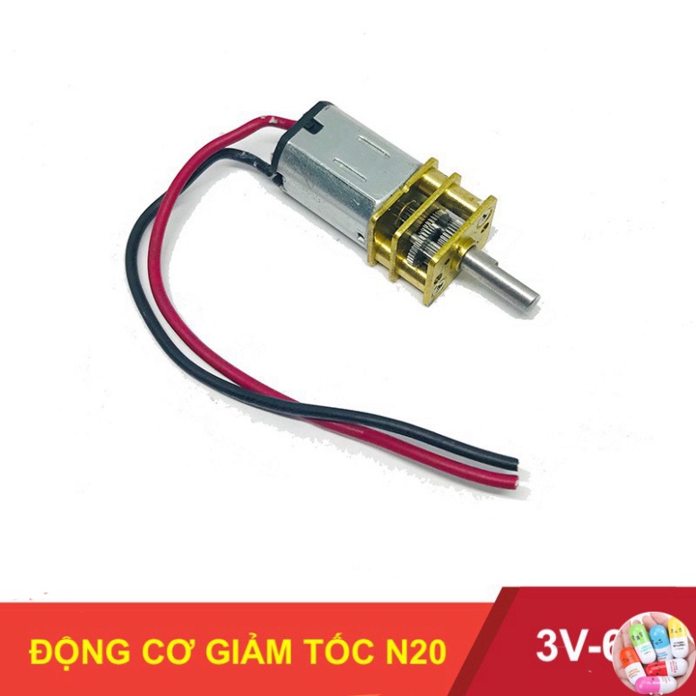 Động cơ motor mini mô tơ giảm tốc N20 - DC3V-6V - bánh răng thép cực bền