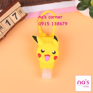 Chai nhựa rỗng kèm bọc silicone có móc treo dùng để chiết / đựng nước rửa tay silicon - LINK 1