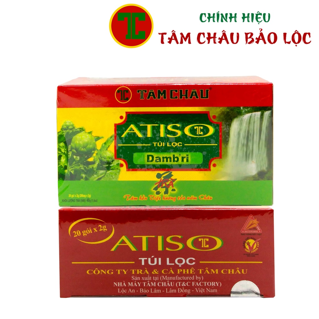 02 Atiso Túi Lọc Phổ Thông Hộp 40G - Chính hiệu TÂM CHÂU BẢO LỘC