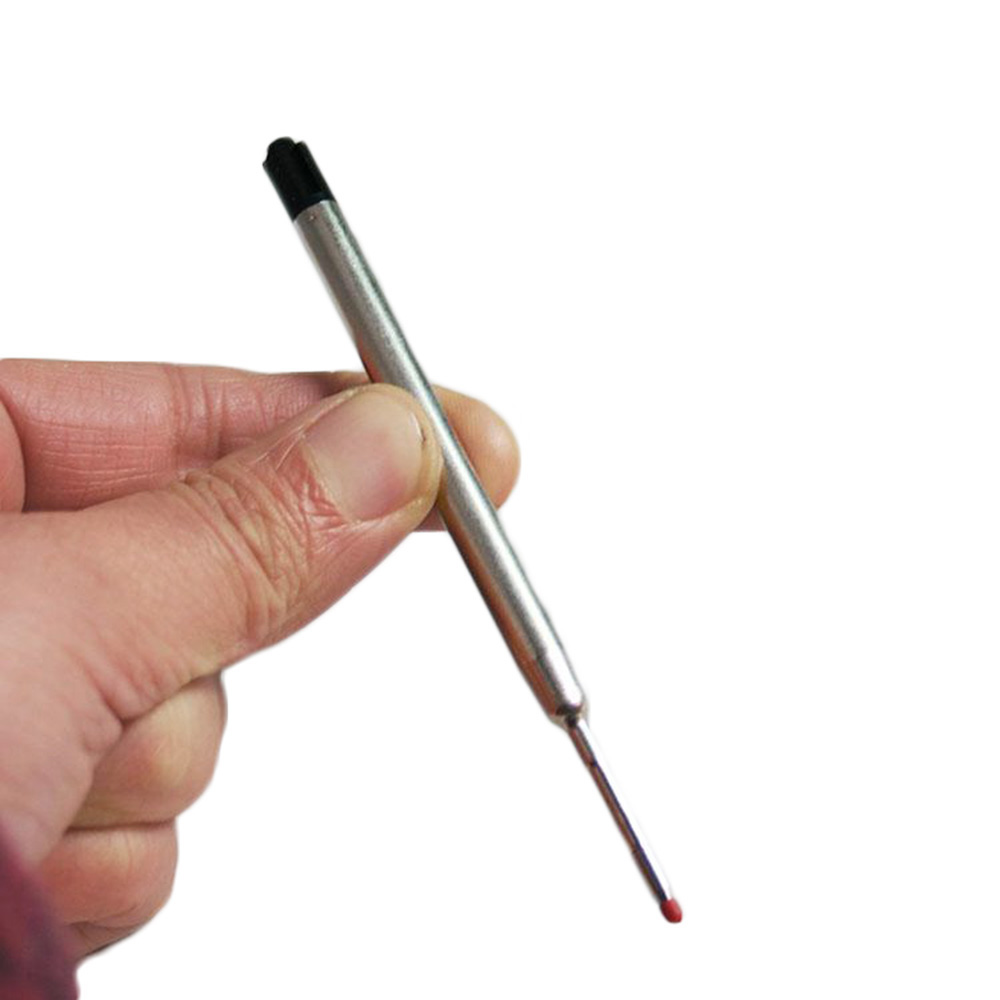 MYRONGOODS 10PCS 0.5mm Signature Metal Ballpoint Pen Refills Blue/Black Ink