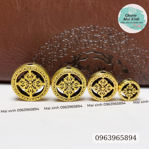 Bánh Xe Pháp Luân 12mm - phụ kiện xâu vòng tay nam nữ, charm phối vòng tay phong thuỷ handmade tự làm