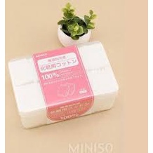 Bông tẩy trang / Bông trang điểm Miniso Nhật Bản hộp nhựa 1000 miếng