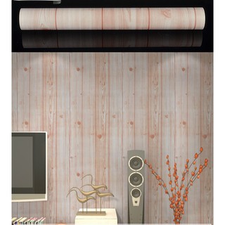 DECAL 1M PVC giấy dán tường khổ 45cm (có sẵn keo dán) – SỌC GỖ CAM HỒNG DT219