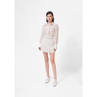 KAIA | Áo sơmi ren nổi phối cổ áo lụa - Adeline Lace Shirt