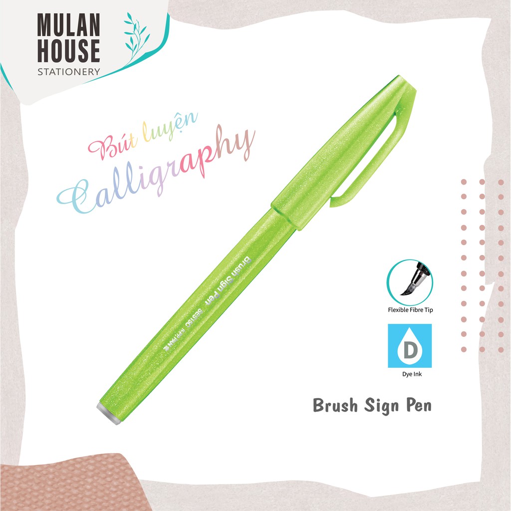 [Hàng Chính Hãng] Bút viết thư pháp Pentel/Calligraphy - Pentel Brush Sign Pen - SES15
