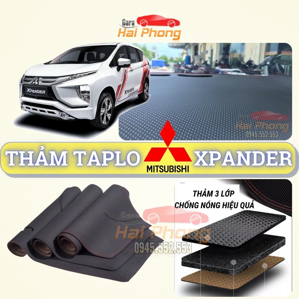 Thảm taplo Mitsubishi Xpander 2018 - 2021 dập vân Cacbon cao cấp, chống nóng ô tô hiệu quả