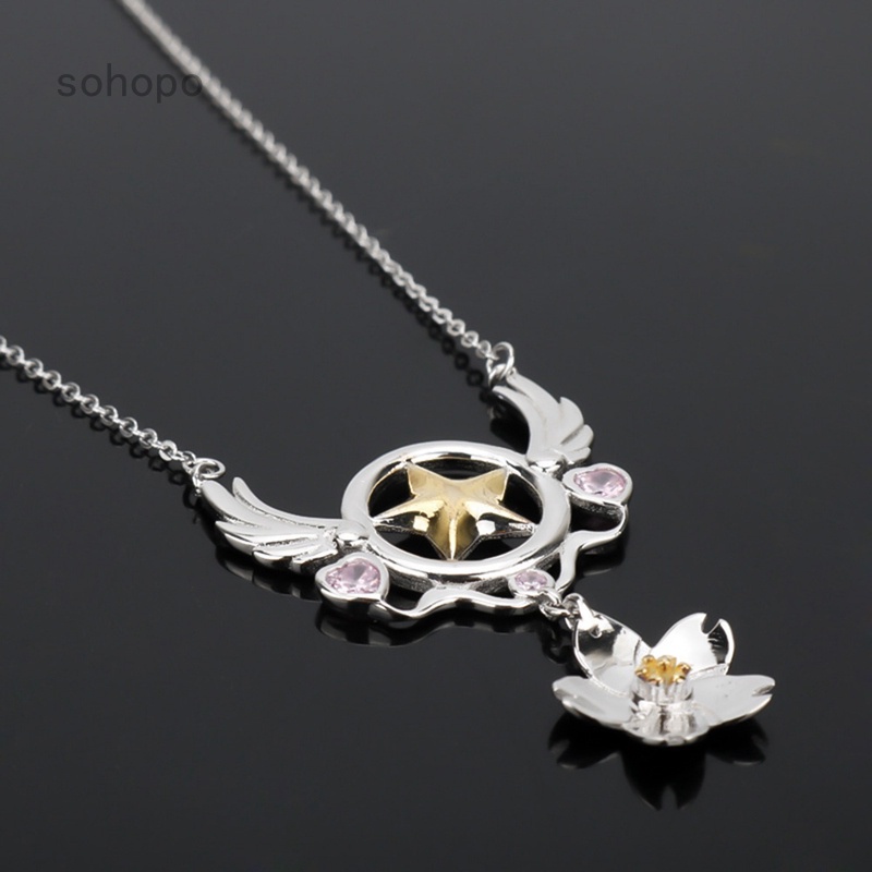 Dây chuyền mặt hình thẻ bài Sakura độc đáo