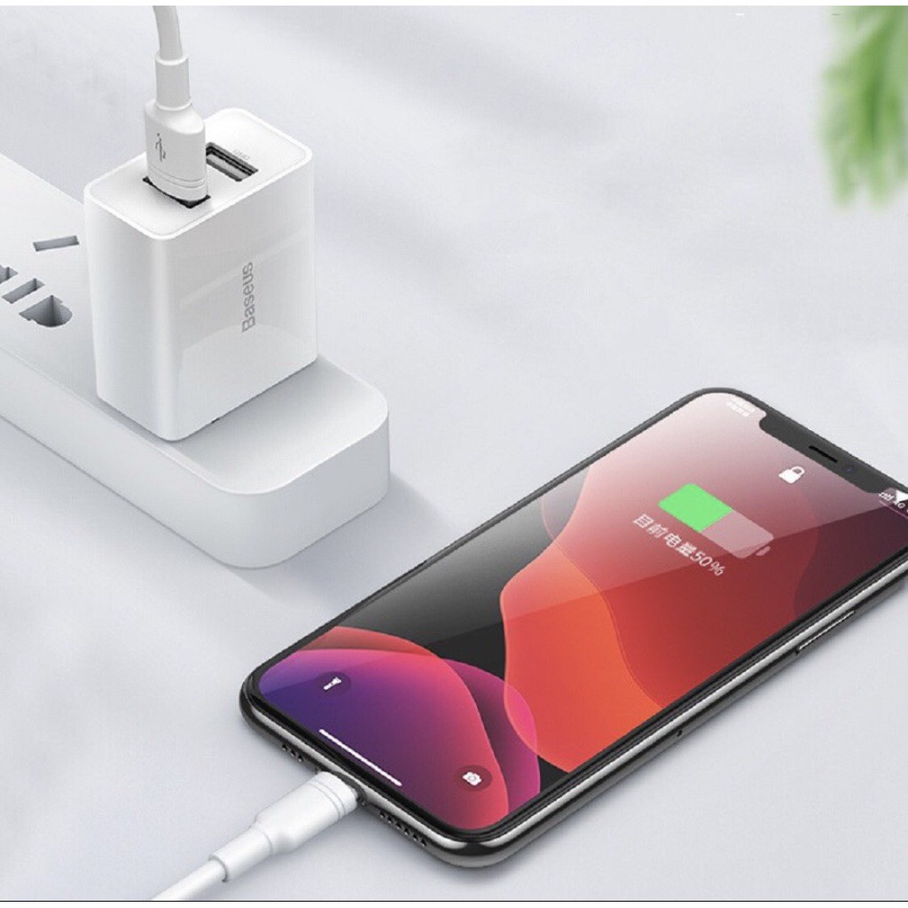 Củ sạc nhanh chính hãng baseus 2 cổng chống cháy nổ speed mini dual u charger ccfs-m02