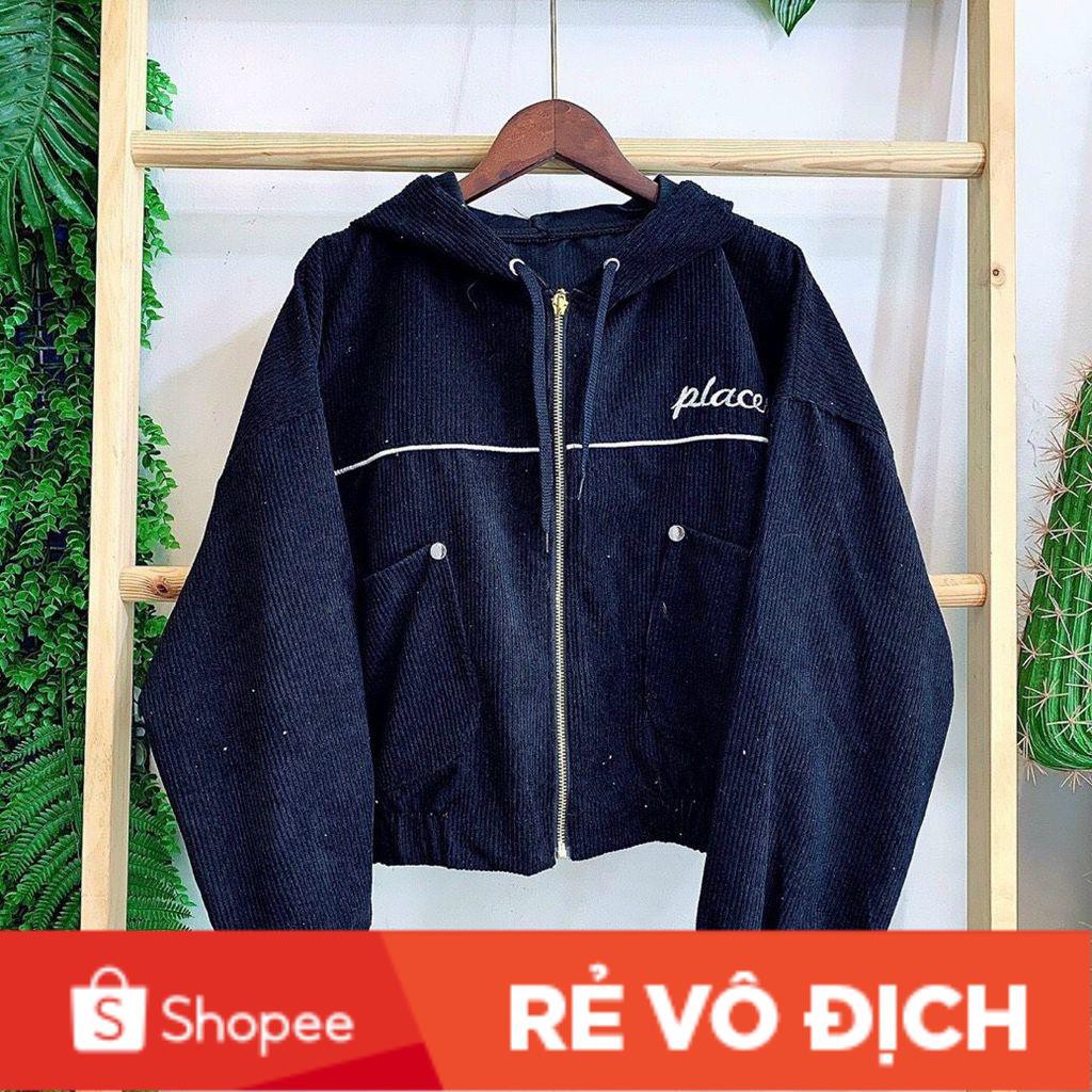 [ ẢNH THẬT ]Áo Khoác Nhung  Có Nón Placere