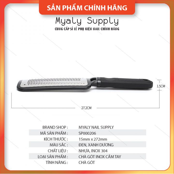 Chà Gót Chân Inox Bằng Tay Cán Nhựa SP000206