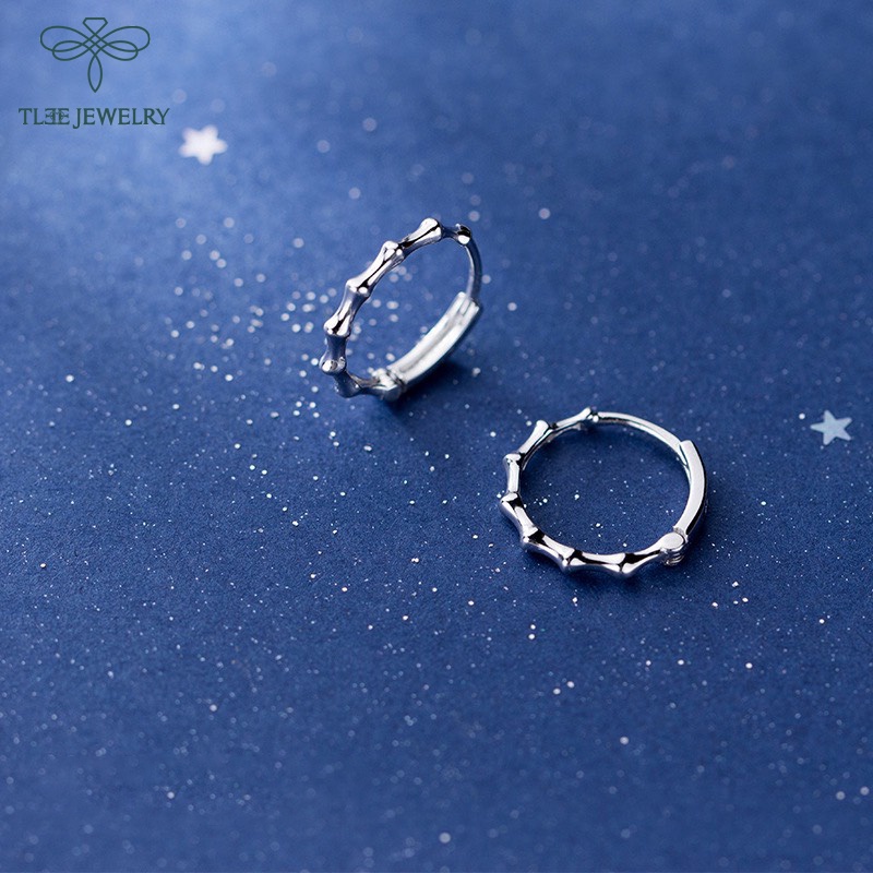 Khuyên tai bạc nữ TLEE dáng đốt trúc cá tính TleeJewelry B0236
