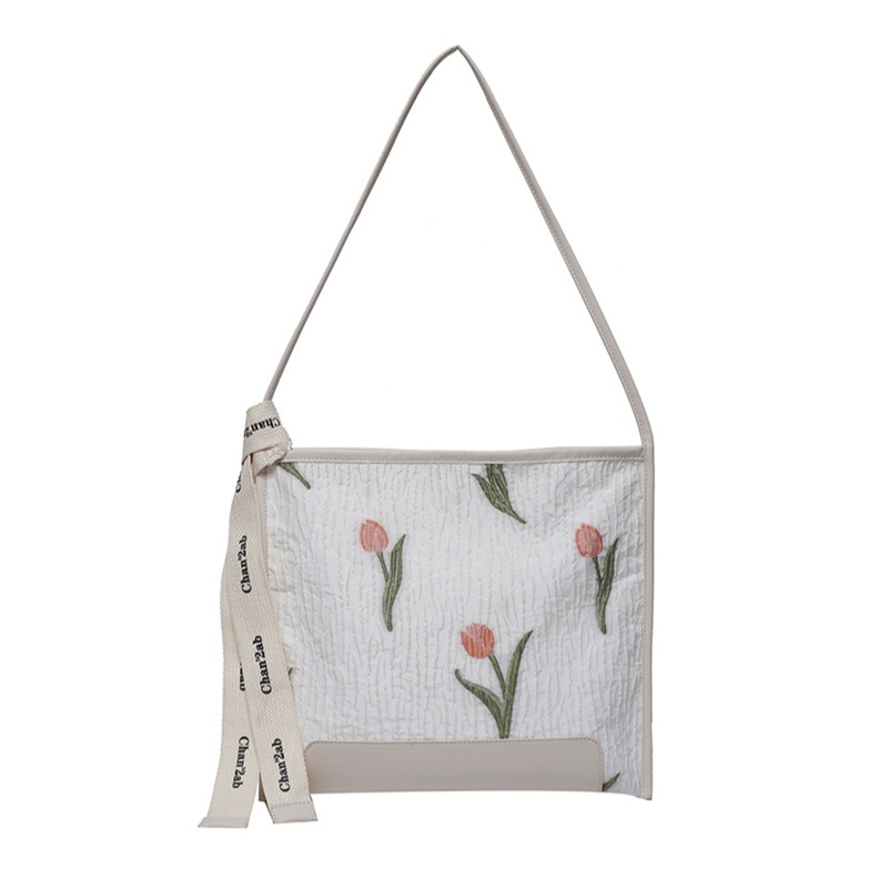 Youyo Túi Xách Tote Cỡ Lớn Họa Tiết Hoa Tulip / Cherry Tinh Tế Thời Trang Mùa Hè Cắm Trại Ngoài Trời Cho Nữ