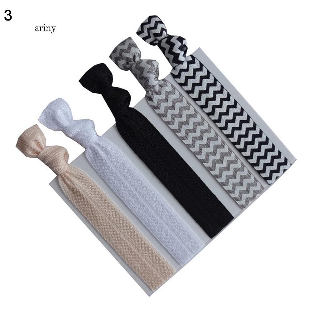 ★Set 5 Dây Cột Tóc Co Giãn Nhiều Màu Sắc Thời Trang Cho Nữ Giá Đỡ