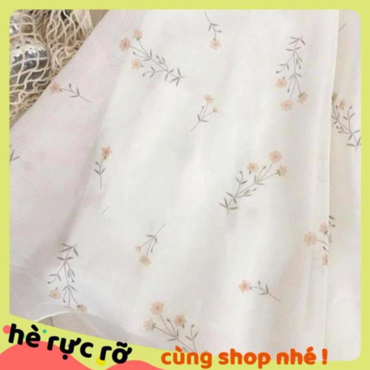 Váy Maxi Cổ Đắp Chéo, Đầm Xòe 2 Dây Họa Tiết Hoa Rơi Chất Voan 2 Lớp Kín Đáo Kiểu Dáng Trẻ Trung Xinh Xắn. . * !