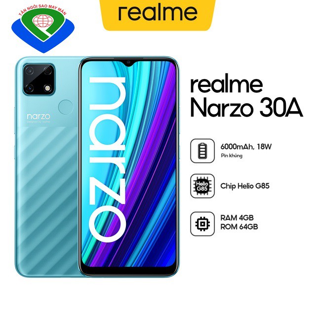 Điện thoại Realme Narzo 30a (4GB/64GB) - Hàng chính hãng, Nguyên Seal, Full Box