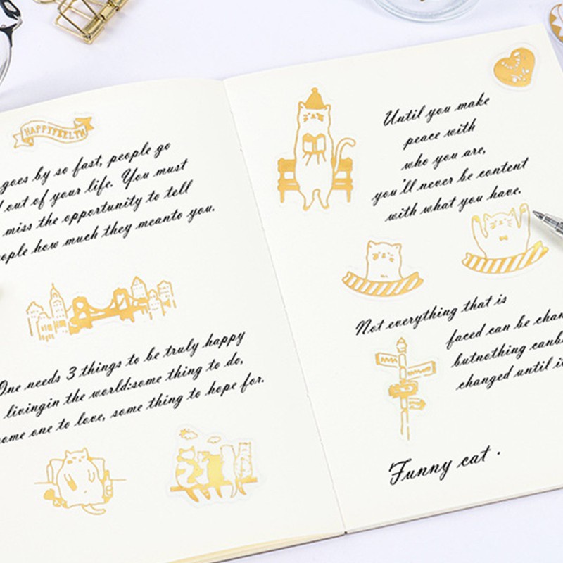 6 Tấm hình dán UV epoxy resin hình mèo xinh xắn trang trí thủ công DIY