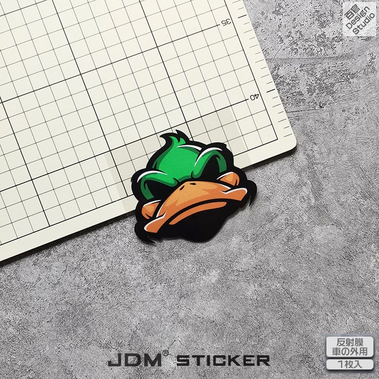 Miếng Dán Trang Trí Xe Hơi/Mô Tô Hình Chú Vịt Hoạt Hình Phản Quang Độc Đáo