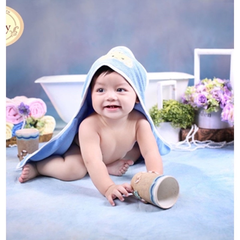 Chăn Ủ Tuyết Siêu Mềm Mịn Có Mũ Cho Bé