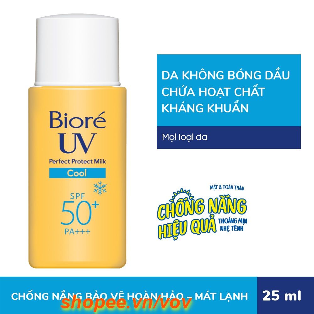 Sữa Chống Nắng 25ml Biore UV Perfect Protect Milk Cool Mát Lạnh SPF50+/PA+++ Bảo Vệ Da Hoàn Hảo, Vov Cung Cấp & Bảo Trợ.