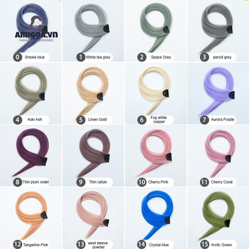 ✨✨Tóc Giả Kẹp High light 60cm-Tóc Nối Giả Dạng Thẳng Nhuộm Ombre Phong Cách Hàn Quốc