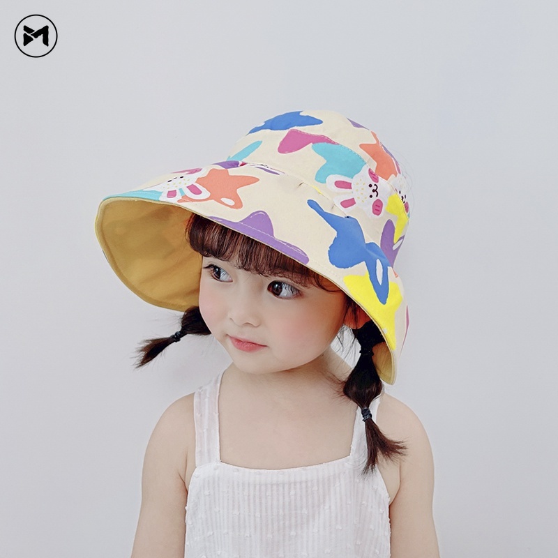 Mũ Lưỡi Trai Nửa Đầu Che Nắng In Họa Tiết Thỏ Dành Cho Bé