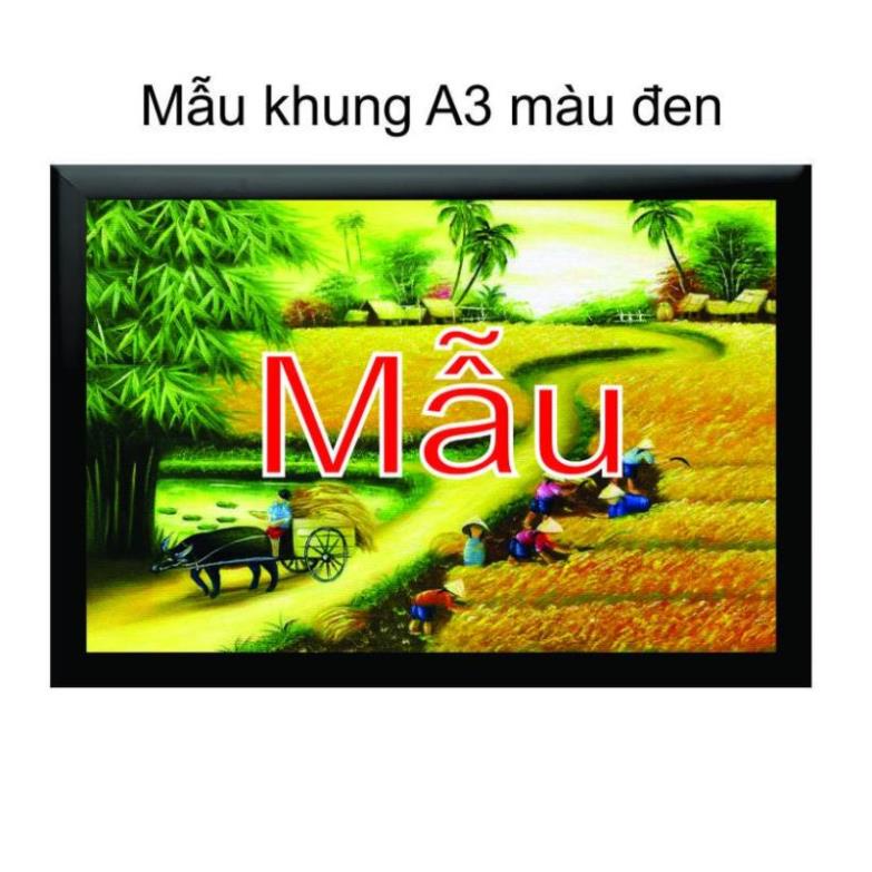 Tranh treo tường làng quê việt nam, tranh quê hương non nước hữu tình, tranh nông thôn việt nam