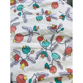 vải thun cotton 2c Hàn hình hoa trái