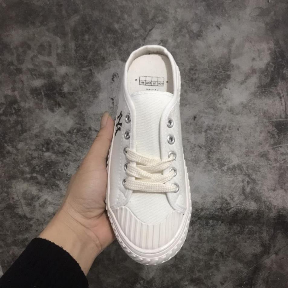 Giày lười Sục MLB ny đạp gót màu Trắng thể thao sneaker Hot Trend [Full box, Full bill]