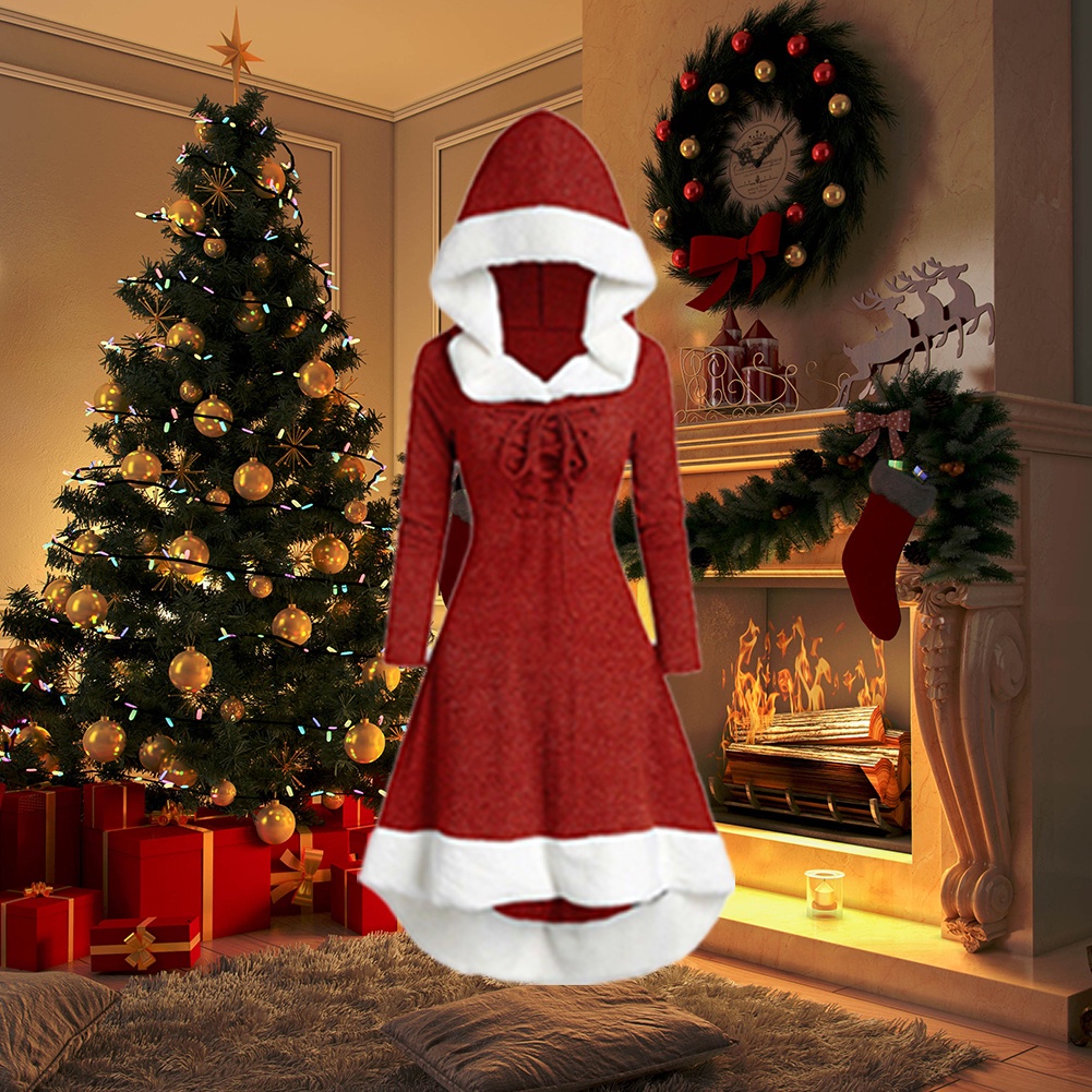 Đầm chữ A có nón hóa trang Giáng Sinh