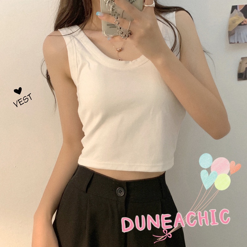DUNEA Áo Hai Dây Cổ Tròn Có Đệm Ngực Gợi Cảm Cho Nữ