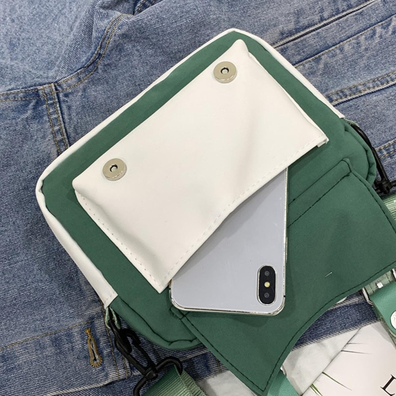 Túi Đeo Chéo Vai Hình Vuông Bằng Nylon Họa Tiết Hoạt Hình Có Thể Điều Chỉnh Kích Thước Cho Nữ