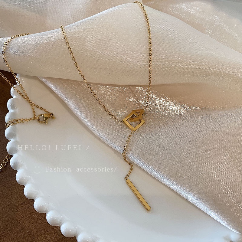 MOCHASHU Vòng Cổ Choker Vuông Dài Phong Cách Hàn Quốc Phong Cách Mới