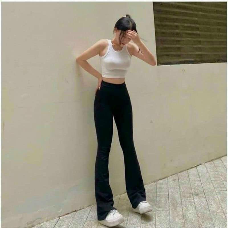 Quần nữ ống loe cạp cao legging dáng dài Z.R cạp chun co giãn 4 chiều ôm eo tôn dáng | BigBuy360 - bigbuy360.vn