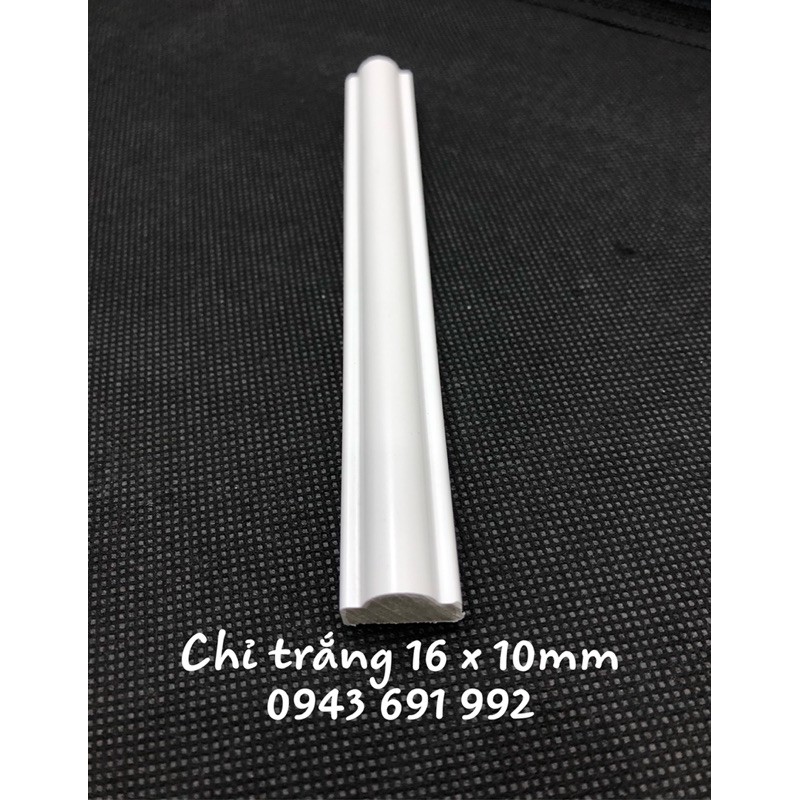 Chỉ nhựa composite trang trí màu trắng hoàn thiện bề mặt bản rộng 1.6cm thanh dài 2m4