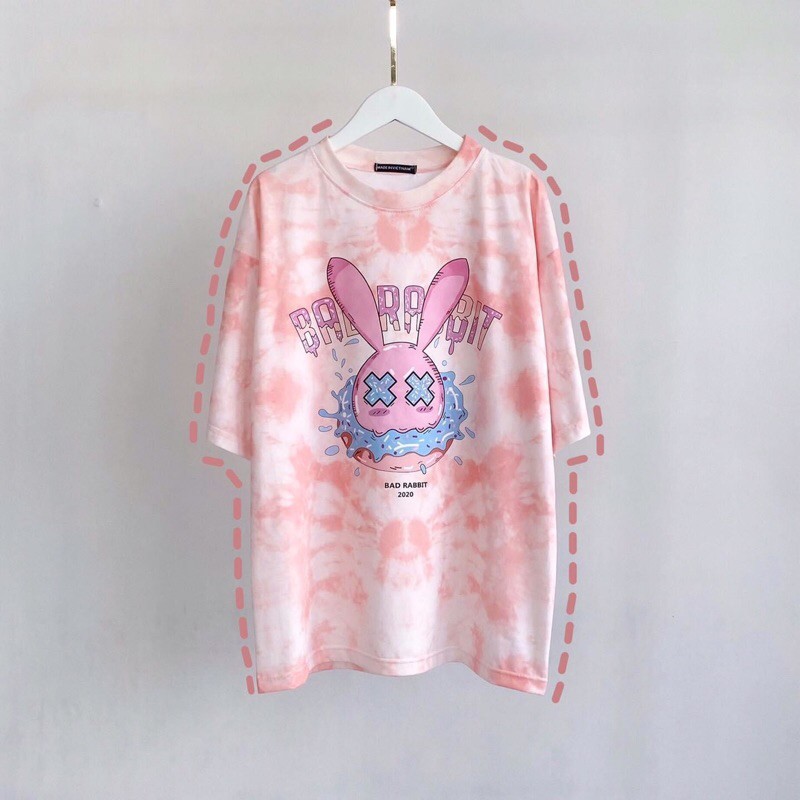 (ẢNH THẬT) Overtee 3D Loang BAD RABIT Tay Lửng Unisex