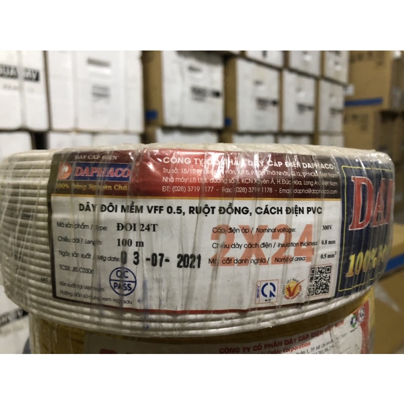 Dây đôi 2*24 0,5mm cuộn 100m