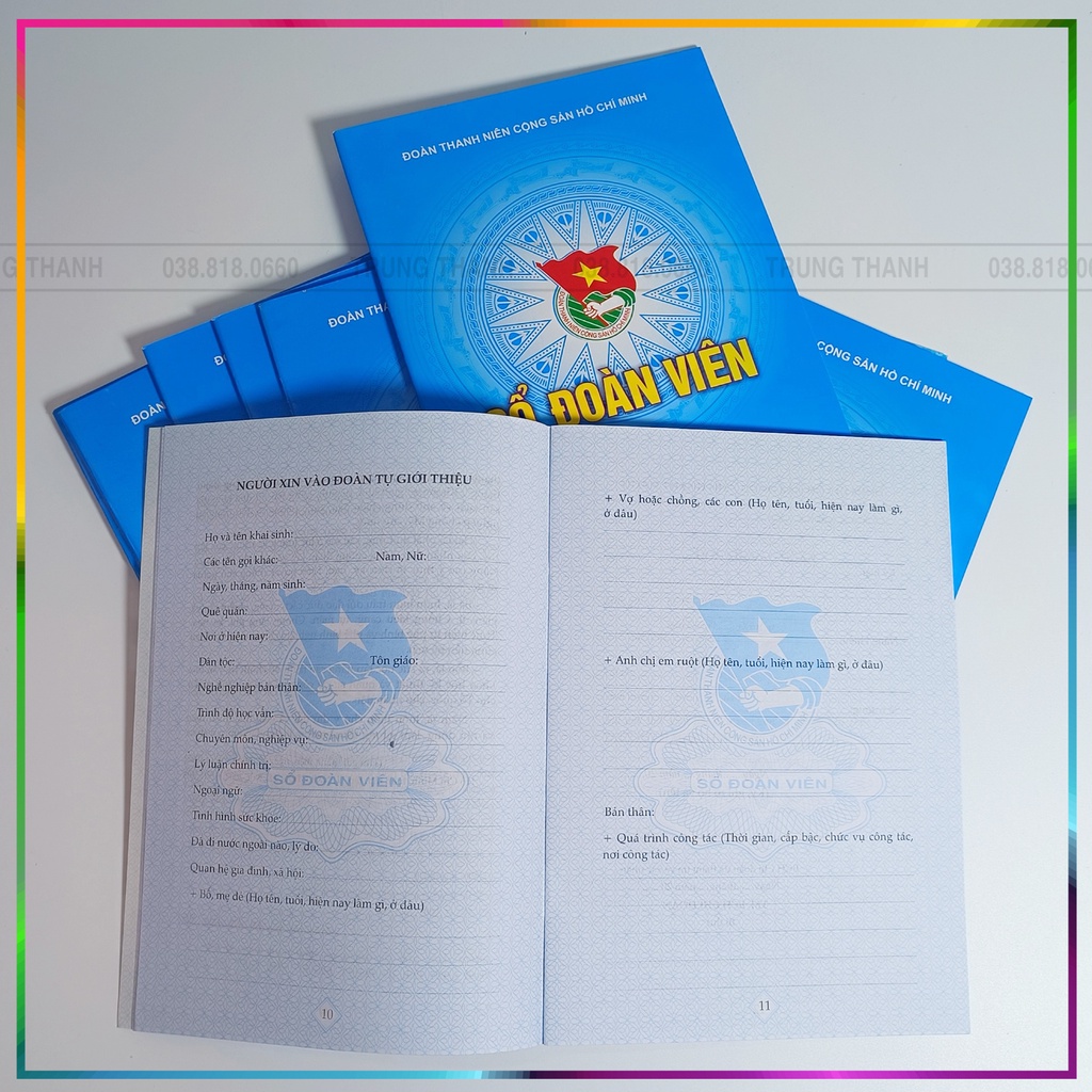 Combo 5 quyển Sổ Đoàn Viên, mẫu mới nhất năm 2024 có tem chống hàng giả