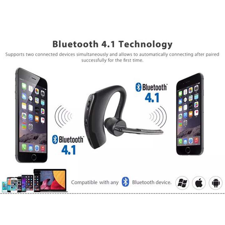 Tai Nghe Bluetooth V9 Cao Cấp Có Thể Nhận 2 Cuộc Gọi Từ 2 Điện Thoại Khác Nhau , Sử Dụng Khi Lái Xe