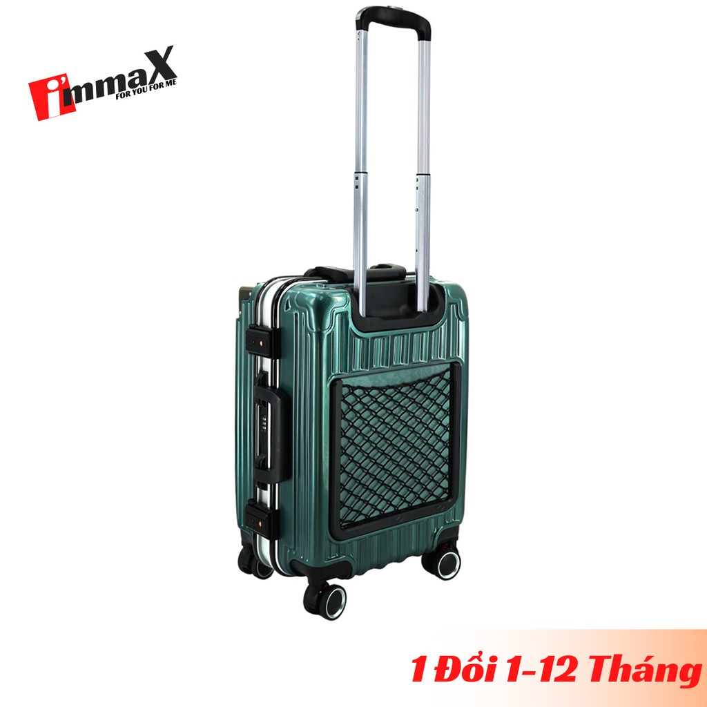 Vali nhựa khung nhôm nắp gập immaX A18 size 20inch xách tay lên máy bay