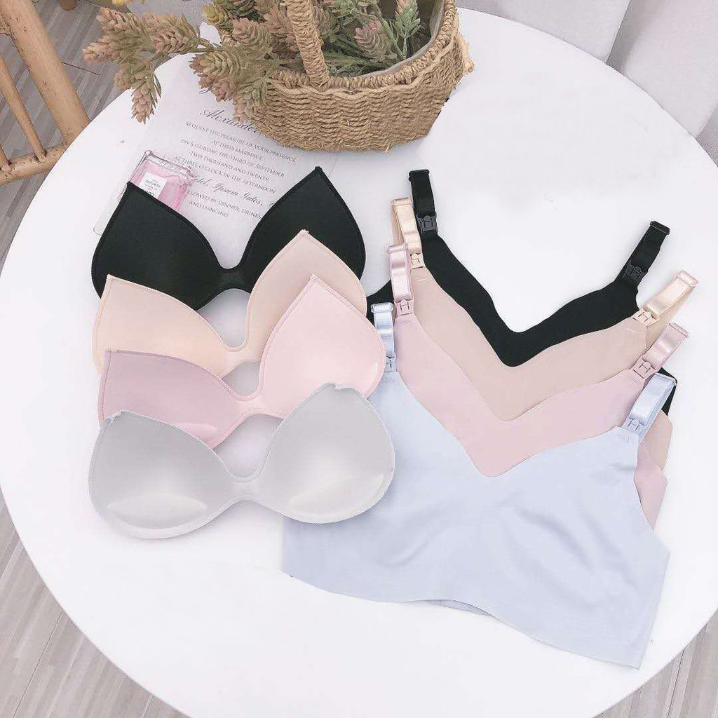 Áo Ngực Bà Bầu ,bra áo lót su đúc cho con bú và sau sinh không gọng nâng đỡ chống chảy sệ cho mẹ bầu chất su nhẹ, mát.