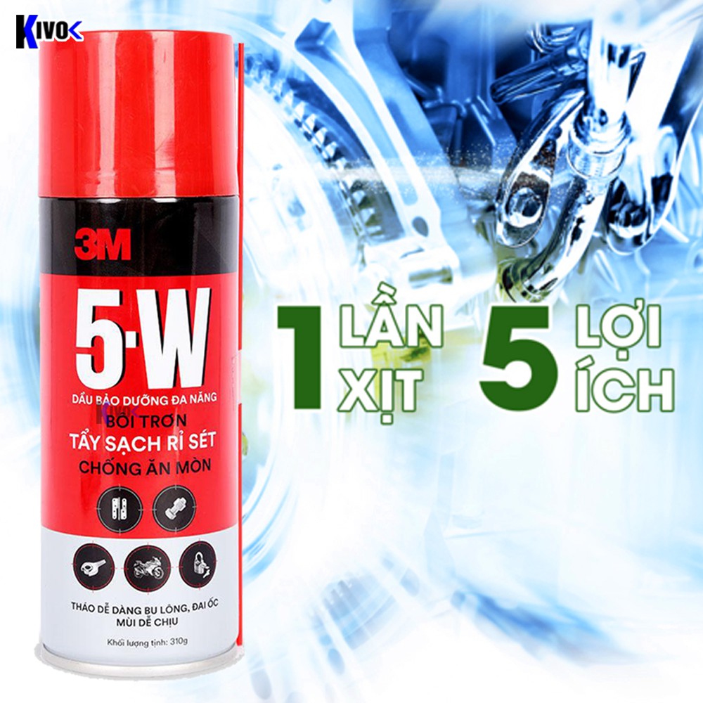 Chai Xịt Chống Rỉ Sét Bôi Trơn Bao Dưỡng Đa Năng 5W 3M CHAI LỚN 310G