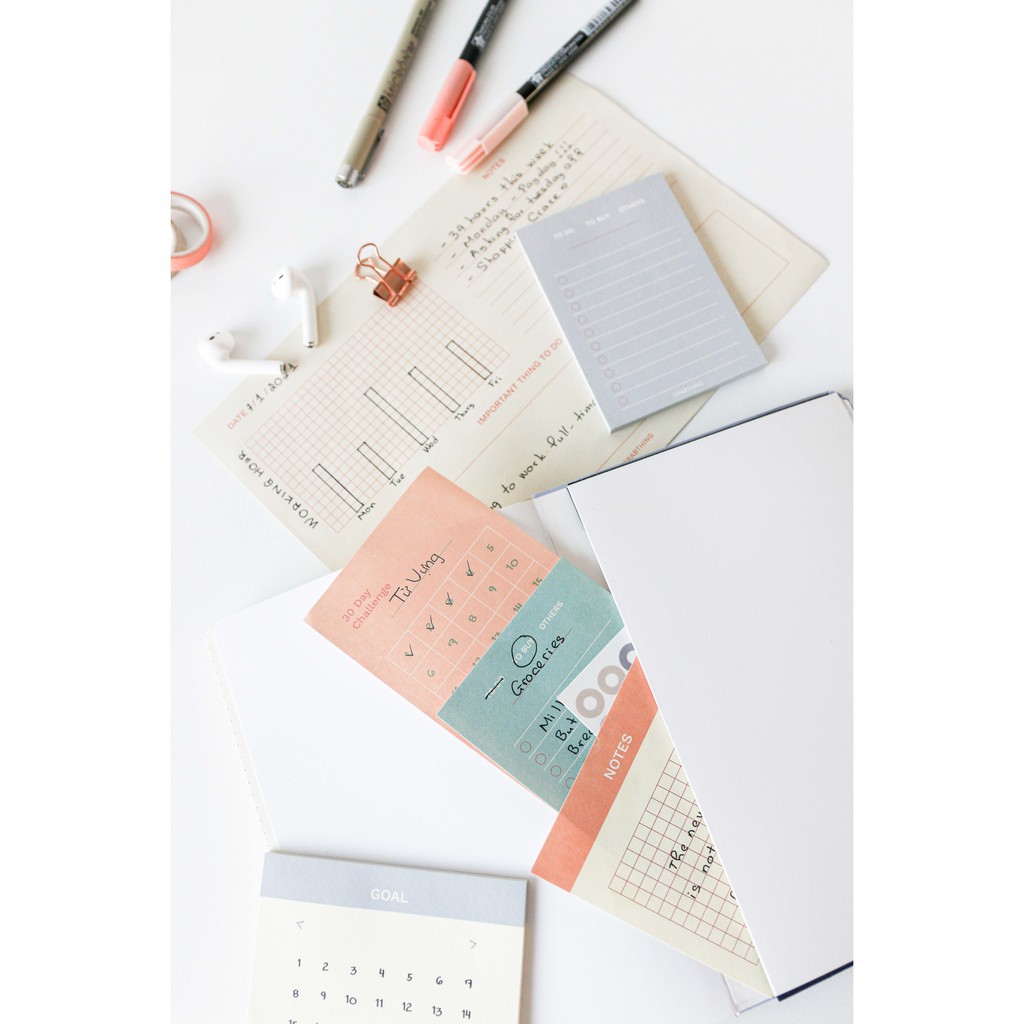 Giấy note chú thích lịch tuần - Crabit Weekly Notepad - 30 tờ [GIÁ TẬN XƯỞNG]