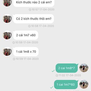 Mai sai kich thước ma noi ko nhận xong đỗ cho khach may bạn co thay ghi 1m80* 70 ma minh ghi thiếu số 0(1m8*7)  c ây goi dđ xác nhận lai 1m80*70 ok rồi. Xong giờ mai 1m87 bỏ dấu * cho chó ăn. Chẳn thà noi c nhin tưởng 1m87 roi tự mai chiều ngang theo y minh thi ok ko sao. Đằng này họ tên thừa .