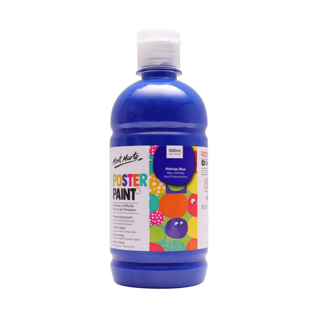 Màu Nước Poster Paint Mont Marte 500ml - Phthalo Blue - MPST0024