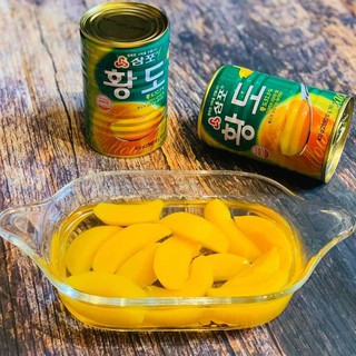 Đào ngâm hàn quốc hộp thiếc 400g giá tốt