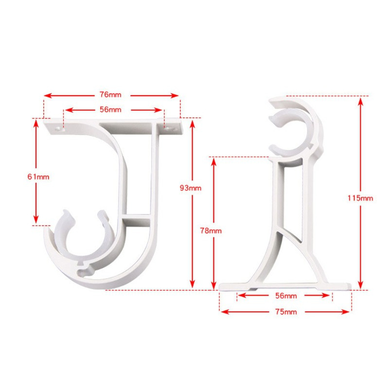 2 Giá đỡ thanh treo rèm cửa sổ 1 inch gắn tường tiện dụng