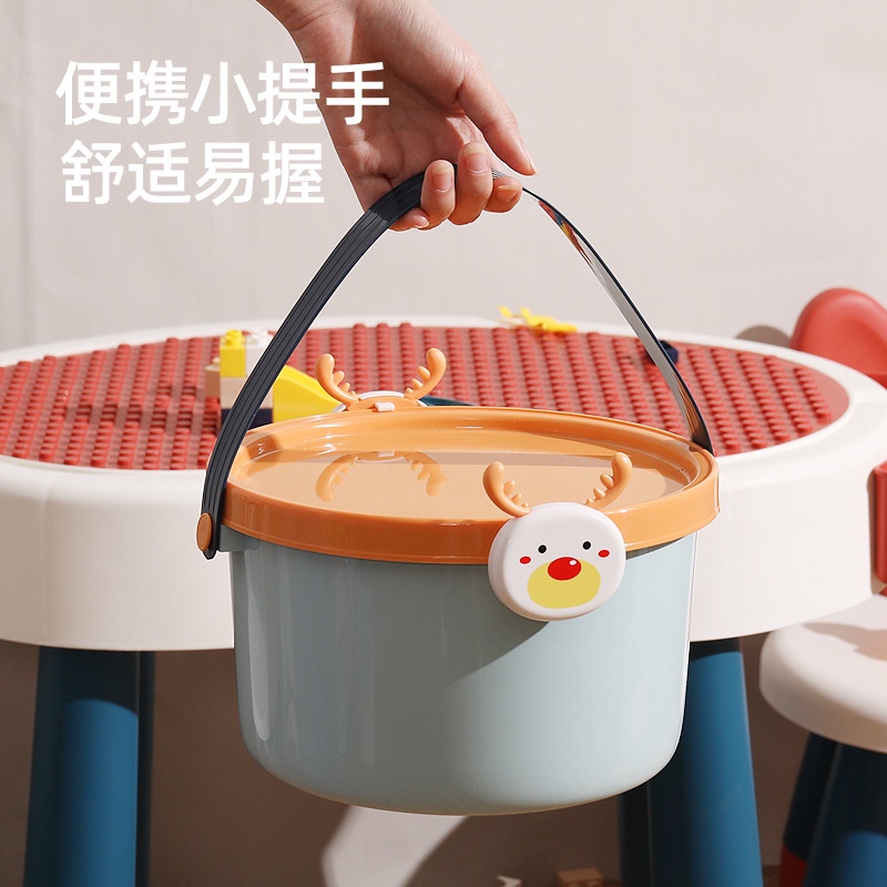 [COMBO] Hộp nhựa đựng đồ chơi hình tròn cho bé đa năng Nemby có nắp đậy hoạ tiết hoạt hình dễ thương (Combo)