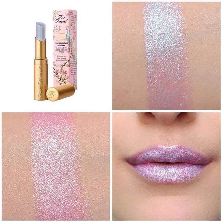 Son bóng too faced curl favorite deluxe la creme in unicorn tears limited edition mini 1.5ml unbox Mỹ