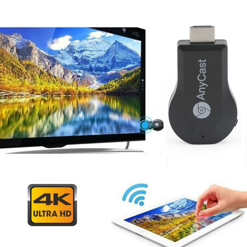 Thiết bị TV Streaming Anycast M100 4K hỗ trợ kết nối Wifi 2.4G - Truyền hình ảnh và video 4K - HDMI không dây M100 4K